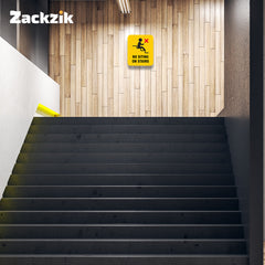 No Sitting on Stairs Sign Sticker – Safety Instruction Vinyl Decal