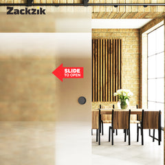 Sliding Door Instruction Sign with Arrow – Durable Waterproof Sticker