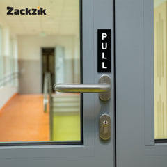 Pull Push Door Sign Stickers – Vertical Vinyl Instruction Decals