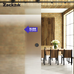 Sliding Door Instruction Sign with Arrow – Durable Waterproof Sticker