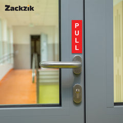 Pull Push Door Sign Stickers – Vertical Vinyl Instruction Decals