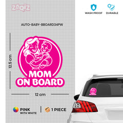 Weather-Resistant Mom on Board Tag Decal