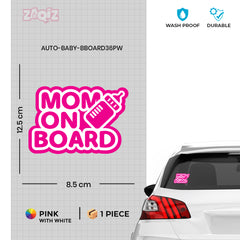 Bold Colors Mom on Board Sticker for Cars