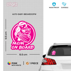 Mom on Board Sign for Family Car Safety