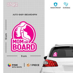 Mom on Board Label for Family Road Safety