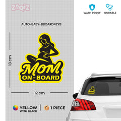 Mom on Board Car Sticker for Road Trips