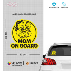 Weather-Resistant Mom on Board Tag Decal