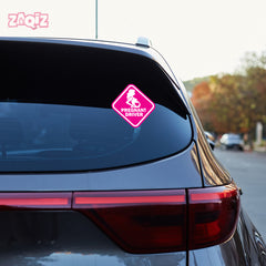 Cute Mom on Board Warning Sign Decal