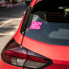 Bold Colors Mom on Board Sticker for Cars