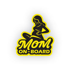 Mom on Board Car Sticker for Road Trips