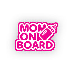 Bold Colors Mom on Board Sticker for Cars