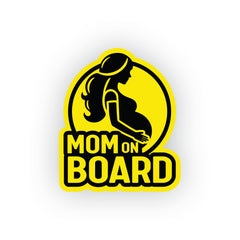 Mom on Board Label for Family Road Safety
