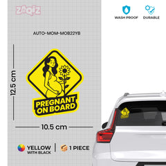 Vibrant Mom on Board Warning Tag for Cars
