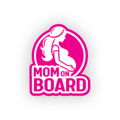 Mom on Board Label for Family Road Safety