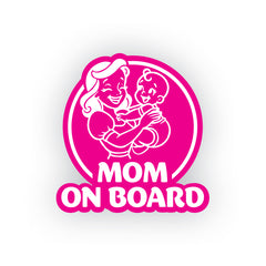 Weather-Resistant Mom on Board Tag Decal