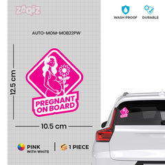 Vibrant Mom on Board Warning Tag for Cars