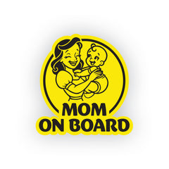 Weather-Resistant Mom on Board Tag Decal