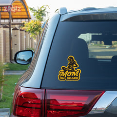 Mom on Board Car Sticker for Road Trips