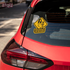Vibrant Mom on Board Warning Tag for Cars