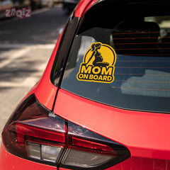 Classic Mom on Board Sticker for Vehicles