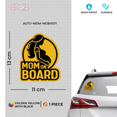 Mom on Board Label for Family Road Safety