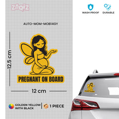 Compact Mom on Board Label for Cars