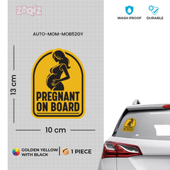 Bold Lettering Mom on Board Warning Sticker