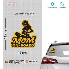 Mom on Board Car Sticker for Road Trips