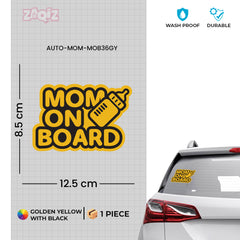 Bold Colors Mom on Board Sticker for Cars