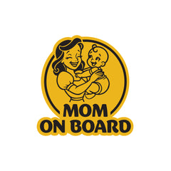 Weather-Resistant Mom on Board Tag Decal