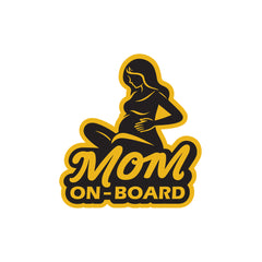 Mom on Board Car Sticker for Road Trips