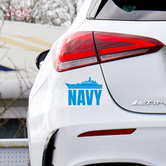 Bold Navy Shield Sticker for Vehicles