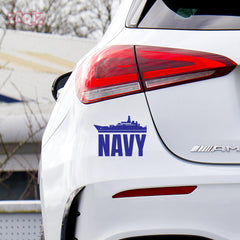Bold Navy Shield Sticker for Vehicles