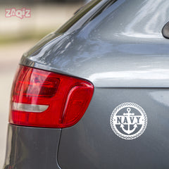 Proud Navy Anchor Sail Sticker for Vehicles