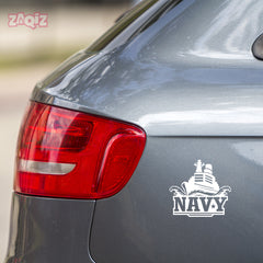 Durable Navy Life Car Window Sign