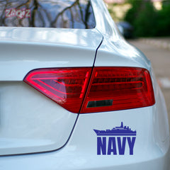 Bold Navy Shield Sticker for Vehicles
