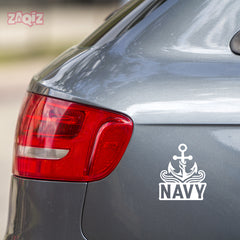 Compact Navy Anchor Sail Decal for Cars and Trucks