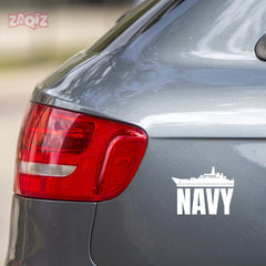 Bold Navy Shield Sticker for Vehicles