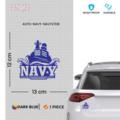 Durable Navy Life Car Window Sign