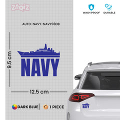 Bold Navy Shield Sticker for Vehicles