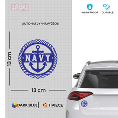 Proud Navy Anchor Sail Sticker for Vehicles