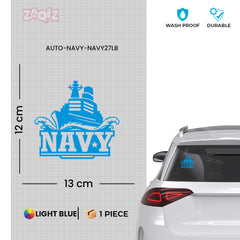 Durable Navy Life Car Window Sign