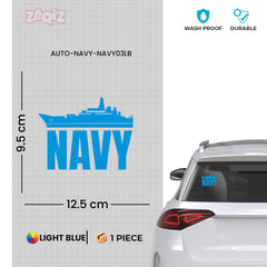 Bold Navy Shield Sticker for Vehicles