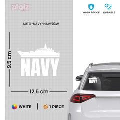 Bold Navy Shield Sticker for Vehicles