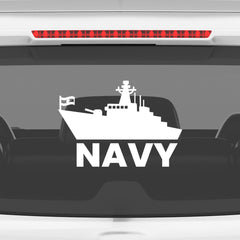 Bold Navy Sign for Safe Vehicle Travel