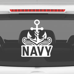 Compact Navy Anchor Sail Decal for Cars and Trucks