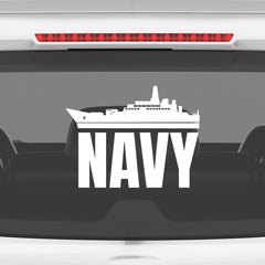Bold Navy Shield Sticker for Vehicles