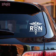 RN Doctor Logo Design RN Sticker for Cars