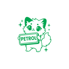 Bold Text Petrol Label Sticker