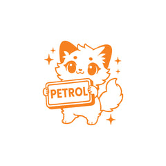 Bold Text Petrol Label Sticker